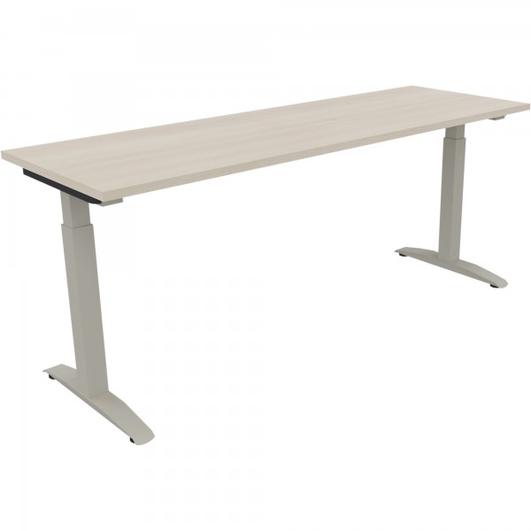 Schreibtisch Kufe Einzels. Quadrat B1800xT600xH650-850 si/Akazie hell