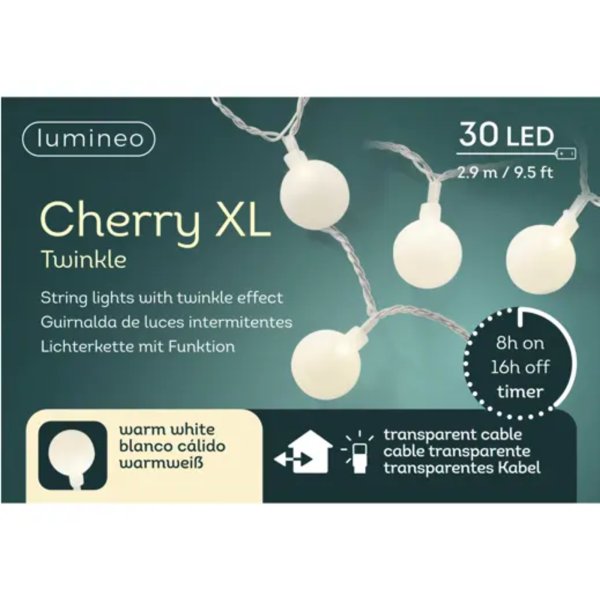 LUMINEO LED Lichterkette Twinkle Effekt Outdoor ws