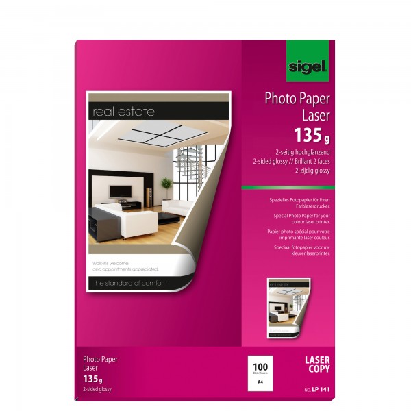 SIGEL Fotopapier LP141 DIN A4 135g hochweiß 100 Bl./Pack.