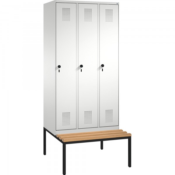 C+P Umkleidespind 4905030S10002 Sitzbank 3Abteile B900mm lgr/lgr
