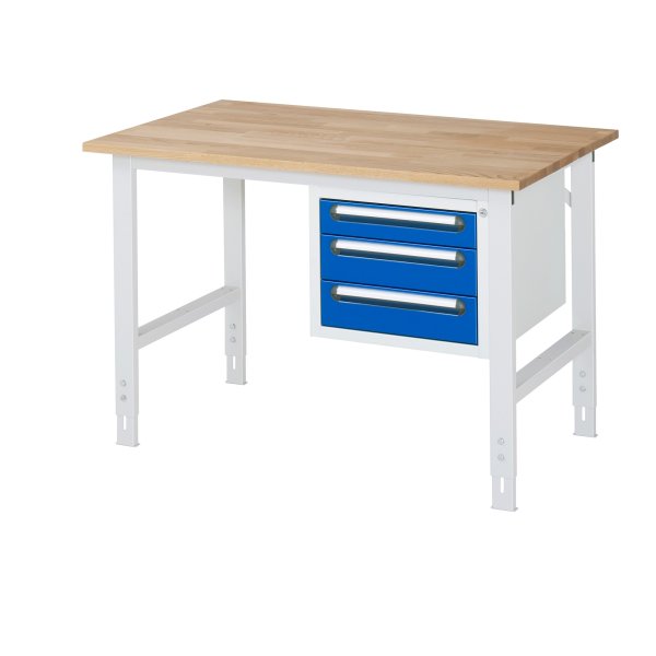 RAU Arbeitstisch 3Schübe 1250x800x760-1080 lgr/ebl
