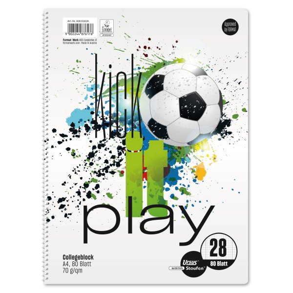 Staufen Collegeblock Style Kick it A4 70g 80Bl Lin28 kar