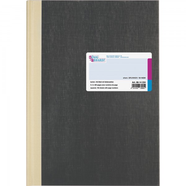 König & Ebhardt Geschäftsbuch 8614224 DIN A4 kariert 192Bl. h.gr