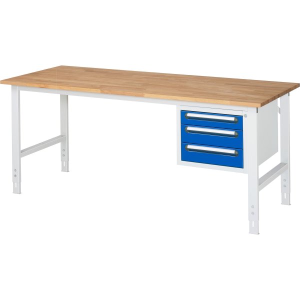 RAU Arbeitstisch 3Schübe 2000x800x760-1080 lgr/ebl