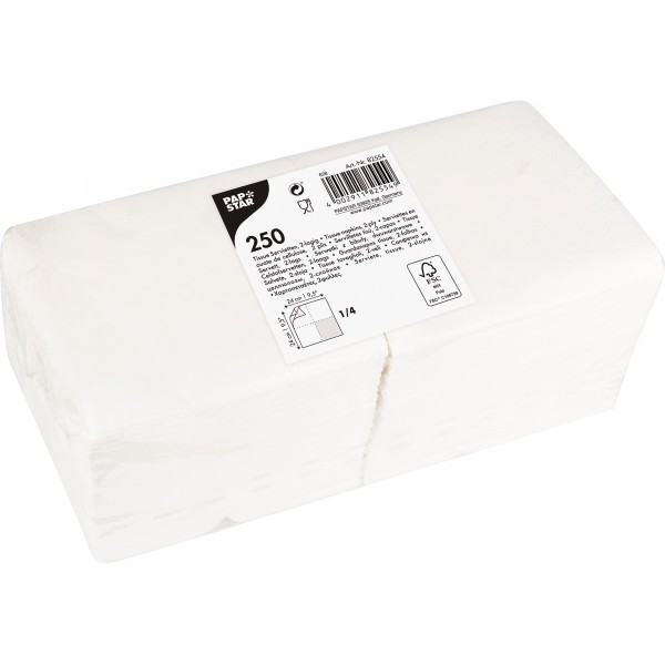 Papstar Serviette 25x25cm 1/4 Falz 2lagig ws 250 St.