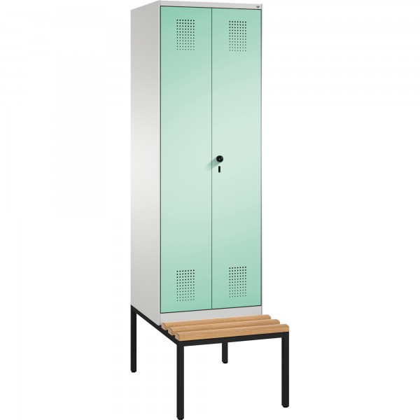 C+P Doppelspind 4905220S10107 Sitzbank 2Abteile B600mm lgr/lgn