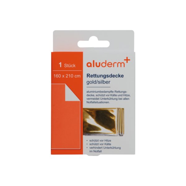 aluderm Rettungsdecke +Box 160x210cm go/si