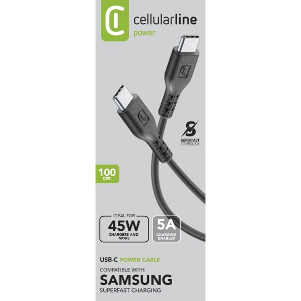 cellularline Kabel USB-C/USB- C 1m sw
