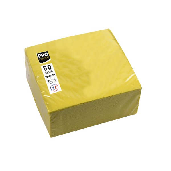 PROnappe Serviette 20x20cm gelb 50St