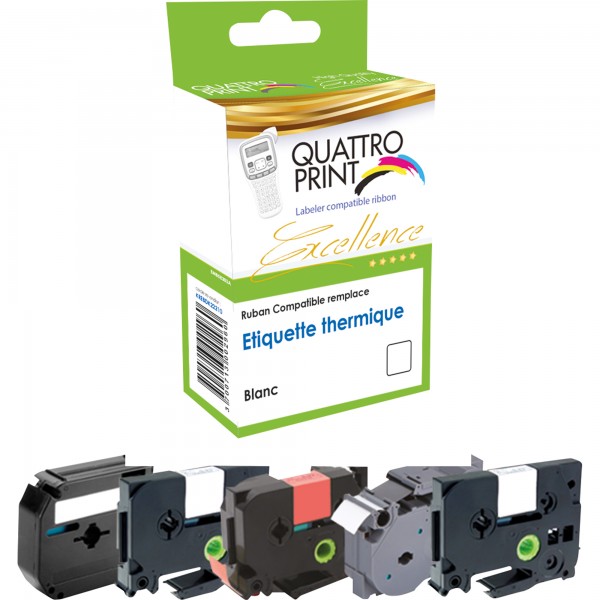 Quattro-Print Schriftband KRED45010 S0720500 12mmx7m sw/tr