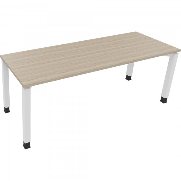 Schreibtisch Kufe Einzels. Quadrat B2000xT700xH650-850 ws/Eiche Natur