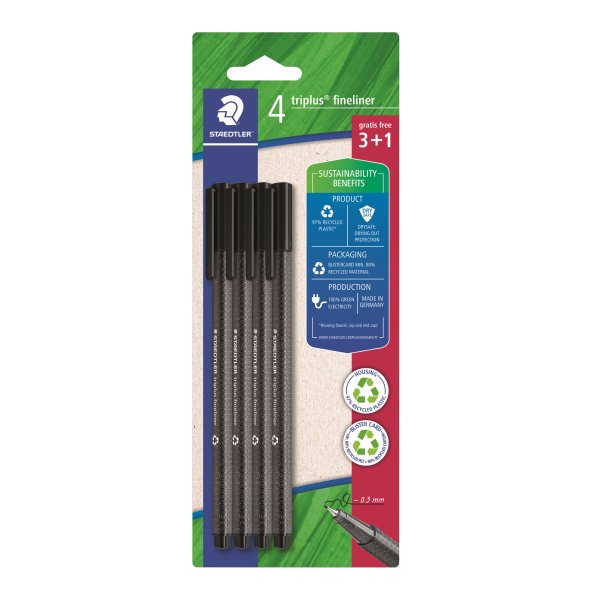 Staedtler Fineliner triplus 334 334 R-9BK4 4St sw