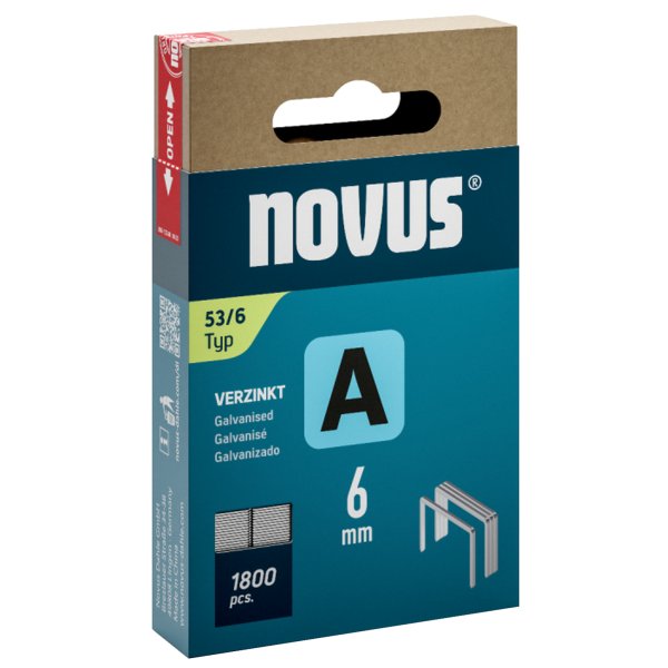Novus Heftklammer A 53/6 verzinkt 1.800St