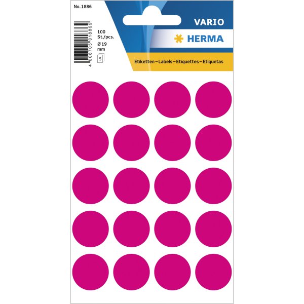 Herma Markierungspunkt 19mm pink 100St
