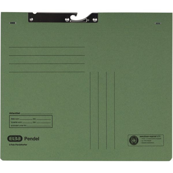 ELBA Pendelhefter 100420896 Zweifalz A4 320g gn