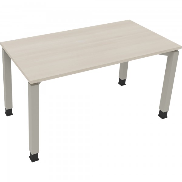 Schreibtisch Vierfuß Quadratrohr B1400xT700xH680-820 si/Akazie hell