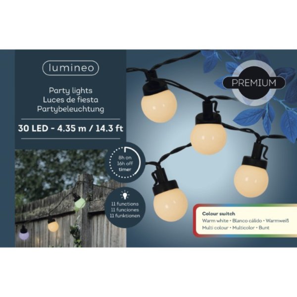 LUMINEO Lichterkette 30LEDs 2,8x435cm Twinkle Effekt Outd