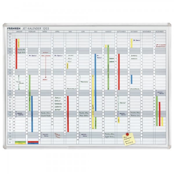 Franken Jahresplaner JetKalender JK1203 120x90cm 12Monate weiß