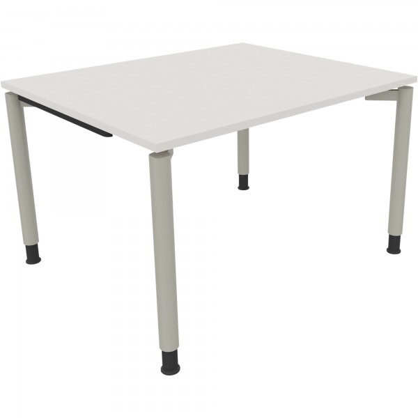 Schreibtisch Vierfuß Rundrohr B1200xT1000xH680-820 si/Weiß