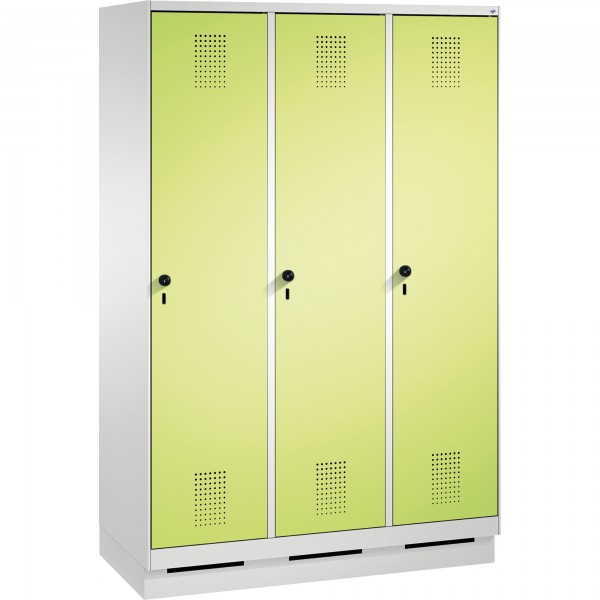C+P Umkleidespind 4902032S10056 Sockel 3Abteile B1200mm lgr/cgn