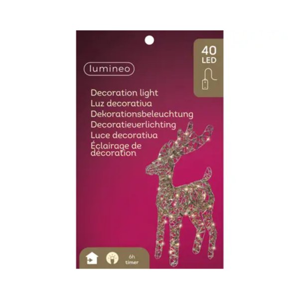 Lumineo Rentier LED 9x25x37cm go/ws