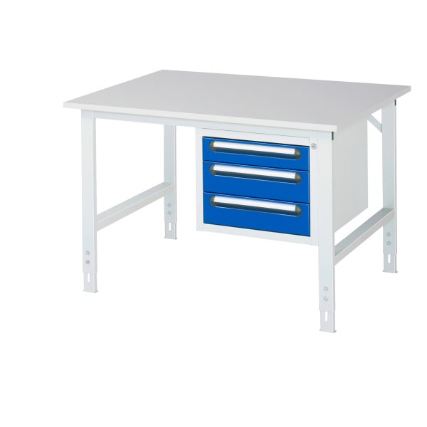 RAU Arbeitstisch 3Schübe 1250x1000x760-1080 lgr/ebl