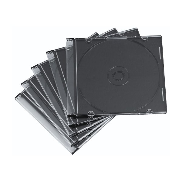 Hama CD-Leerhülle SlimLine Transparent-Schwarz 50er-Pack