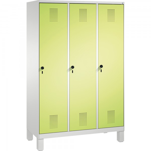 C+P Umkleidespind 4901032S10098 Füße 3Abteile B1200mm lgr/cgn