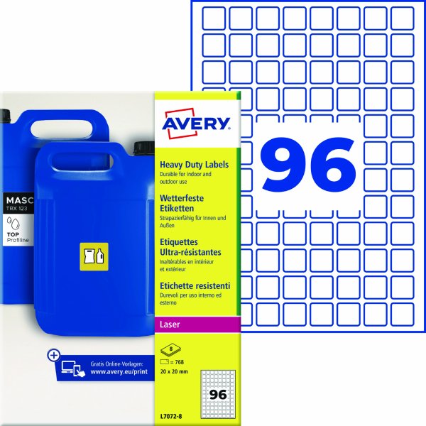Avery Zweckform Etikett 20x20mm wetterfest 768St