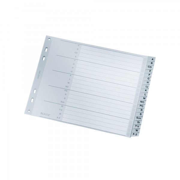 Leitz Register 12620000 A-Z DIN A4 Überbreite 20teilig PP grau