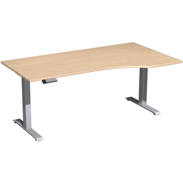 Geramöbel Tisch Elevate Plus re 1800x1000x630-1280mm si/bu