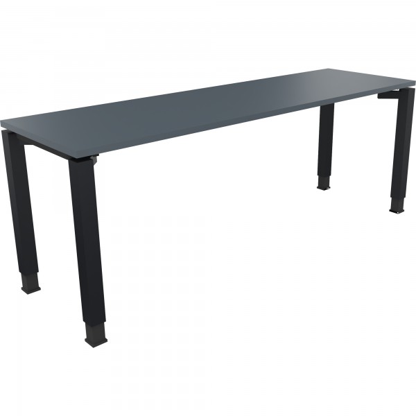 Schreibtisch Vierfuß Quadratrohr B2000xT600xH680-820 an/Lavagrau