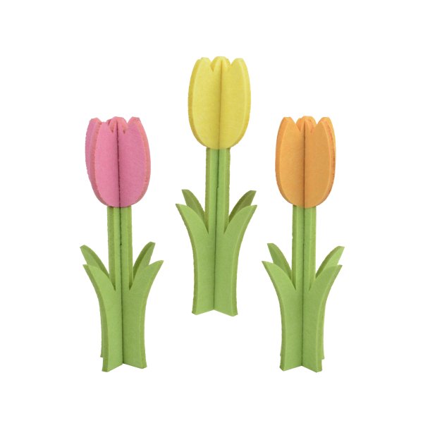 DECORIS Tulpe filz bunt 13,5x40cm