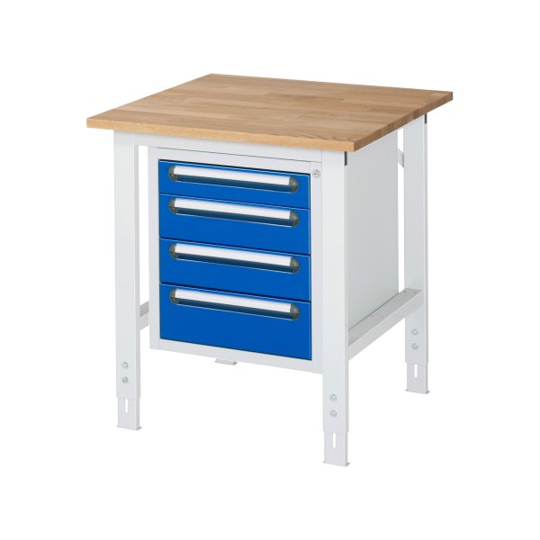 RAU Arbeitstisch 750x800x760- 1080 4xSchub B-Platte l.gr