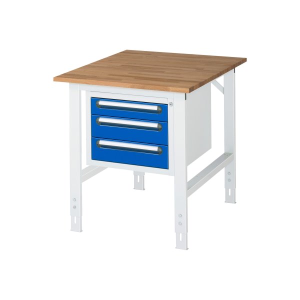RAU Arbeitstisch 3Schübe 750x1000x760-1080 lgr/ebl