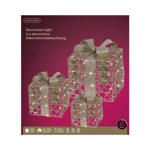Lumineo Geschenkschachtel Micro LED 25x25x30cm