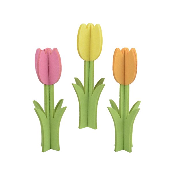 DECORIS Tulpe filz bunt 11x28cm