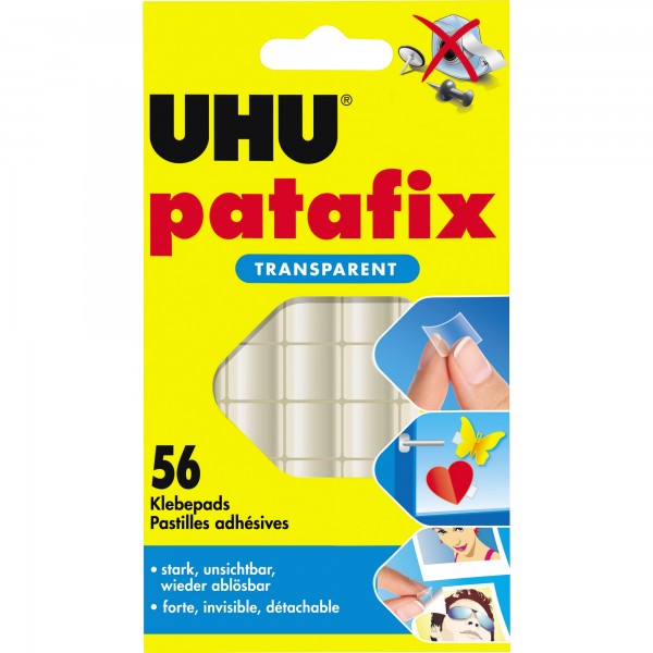 UHU Klebepad patafix 48815 12x12mm transparent 56 St./Pack.