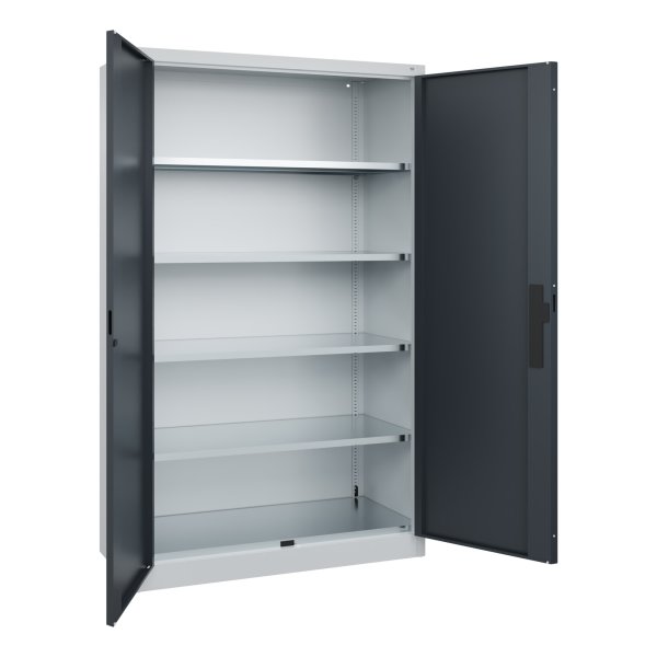 C+P Schwerlastschrank 4Böden 1950x1200x500mm lgr/sgr