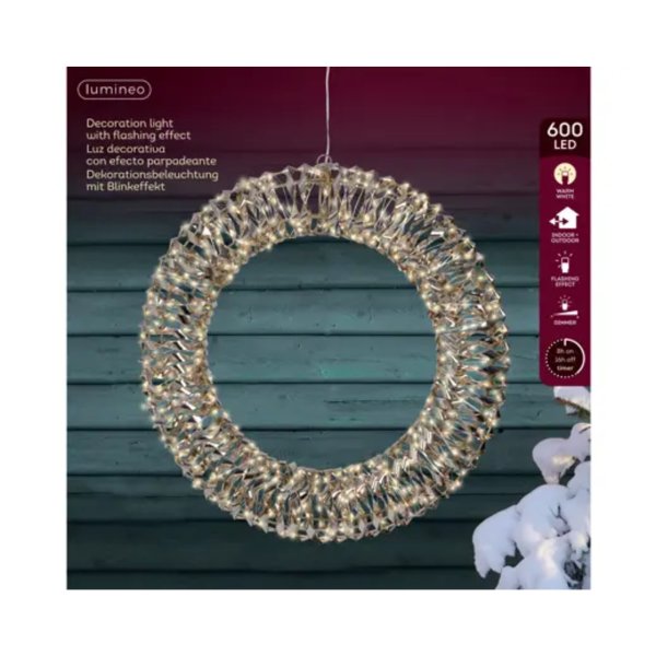 Lumineo Kranz LED 50x8cm go/ws