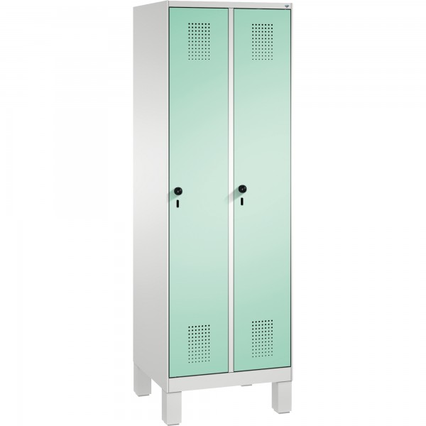 C+P Umkleidespind 4901020S10094 Füße 2Abteile B600mm lgr/lgn