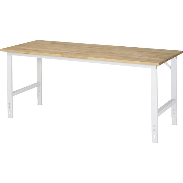 RAU Arbeitstisch 2000x800 H760-1080 B-Platte 25mm l.gr
