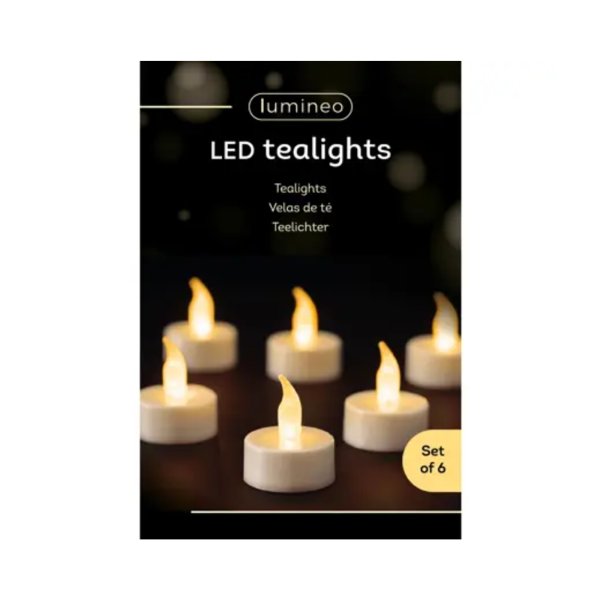 Lumineo Teelicht LED Plastik Indoor Batterie 6St ws