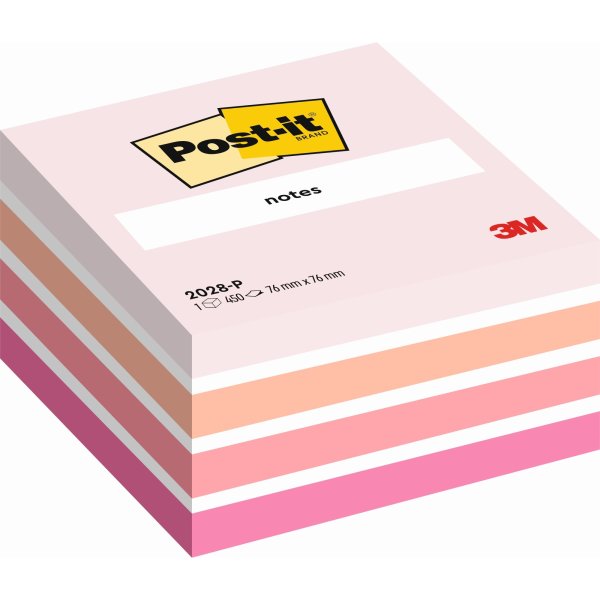 Post-it Haftnotiz Würfel 2028P 76x45x76mm pastellpink