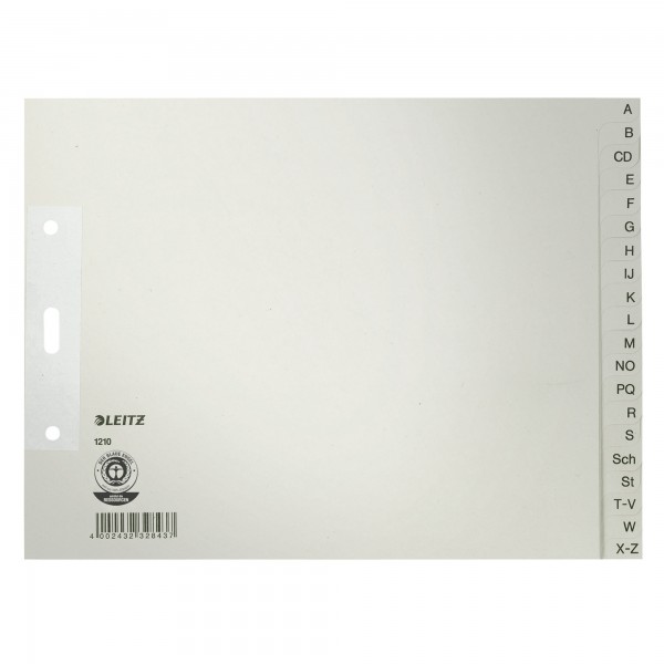 Leitz Register 12100085 A-Z DIN A4 24x18cm 20teilig Papier grau