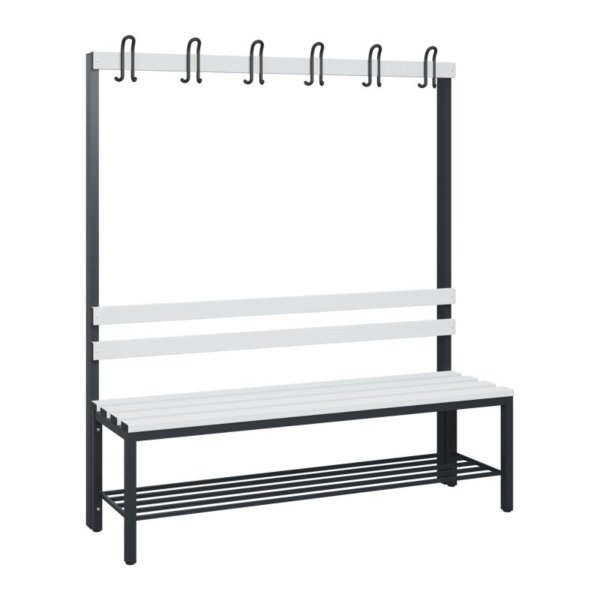 C+P Garderobenbank Schuhrost 1710x1500x403mm sgr/lgr