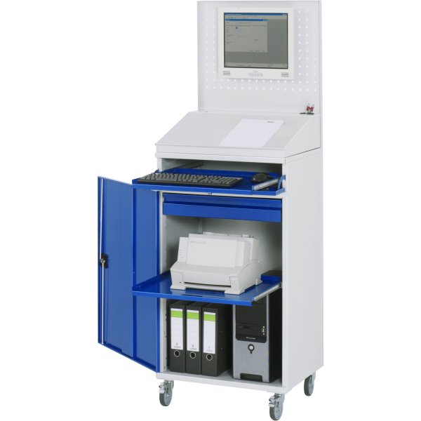 RAU Computerschrank 650x520x1895mm mobil l.gr/ebl