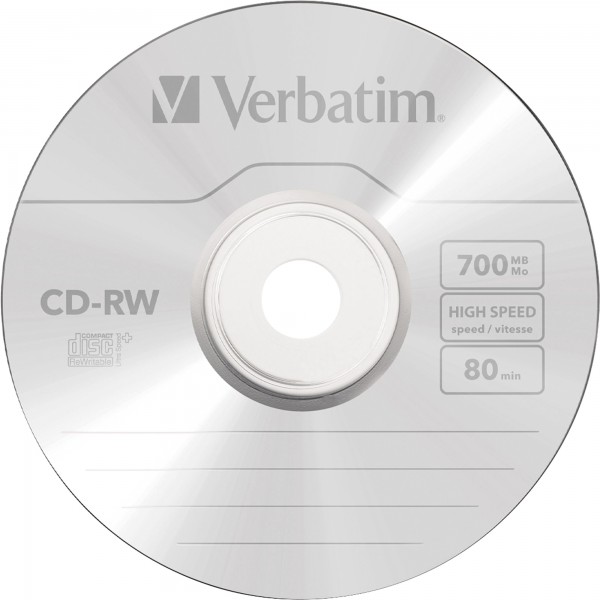 Verbatim CD-RW 43148 8-12x 700MB 80Min. Jewelcase 10 St./Pack.