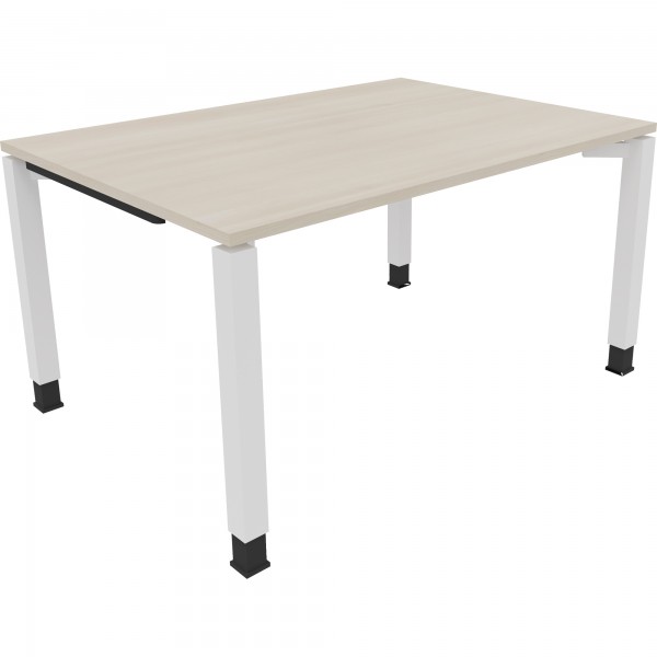 Schreibtisch Vierfuß Quadratrohr B1400xT1000xH680-820 ws/Akazie hell