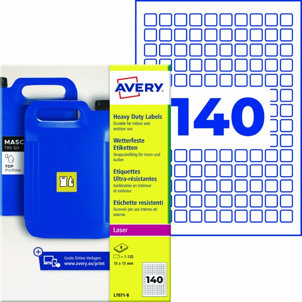 Avery Zweckform Etikett 15mmx15mm wetterfest 1120St